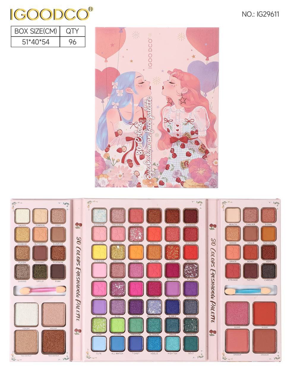 پلت سایه،هایلایتررژگونه وبراش 2درطرح دختر